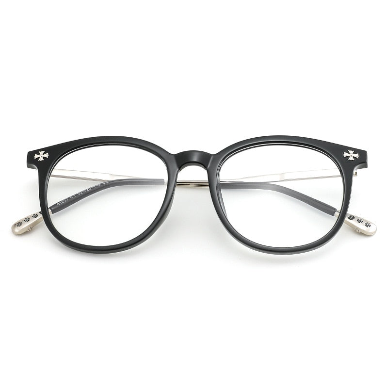 KatKani Unisex Full Rim Square Round Tr 90 Alloy Eyeglasses 01207 Full Rim KatKani Eyeglasses   