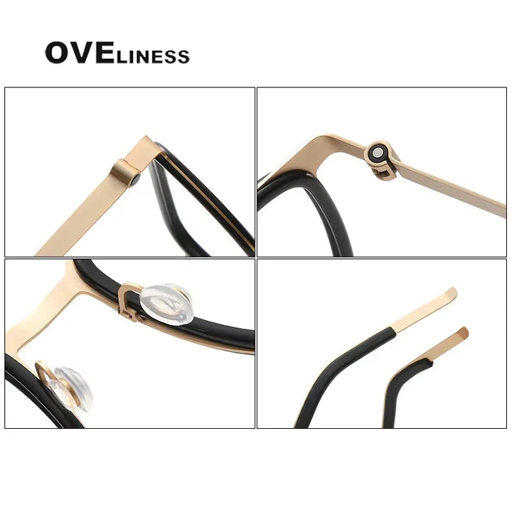 Oveliness Unisex Full Rim Square Titanium Eyeglasses 9711 Full Rim Oveliness   