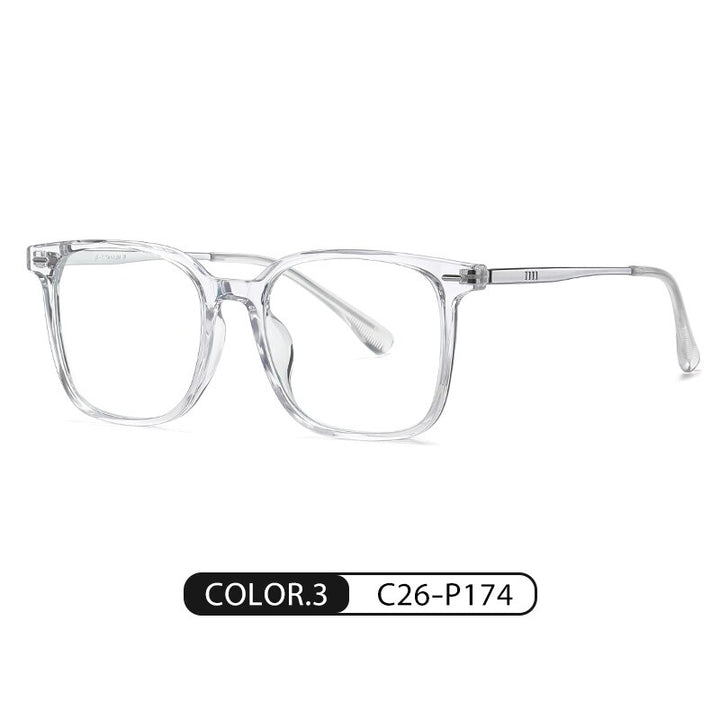 Zirosat Men's Full Rim Square Tr 90 Titanium Eyeglasses St6204 Full Rim Zirosat C3  