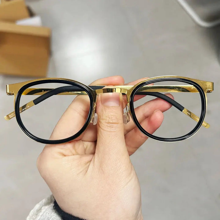 Aimee Full Rim 970400 Unisex Screwless Titanium Round Frames Aimee