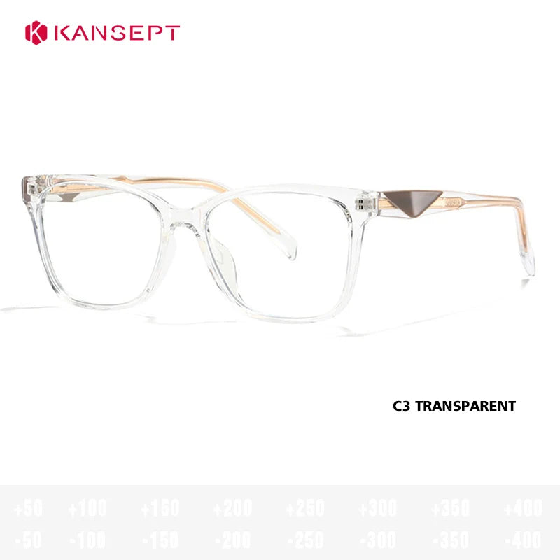 Kansept Women's Full Rim Square Tr 90 Alloy Reading Glasses 27016