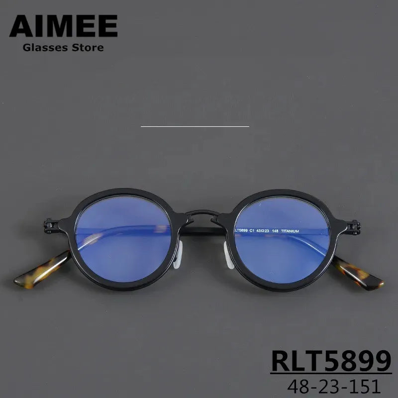 Aimee Unisex Full Rim Round Titanium Acetate Eyeglasses 5899 Full Rim Aimee   