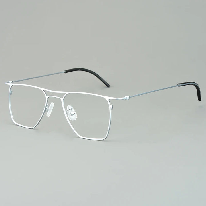 Bobbie Unisex Full Rim Square Double Bridge Titanium Eyeglasses 675502