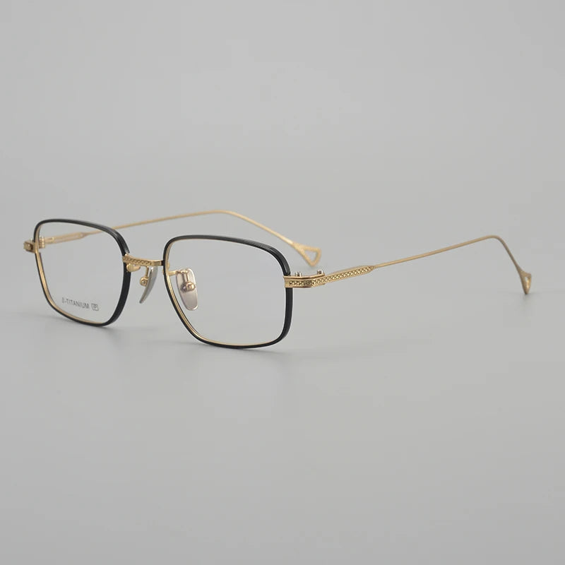 Muzz Men's Full Rim Square Titanium Acetate Eyeglasses 20454