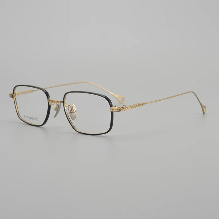 Muzz Men's Full Rim Square Titanium Acetate Eyeglasses 20454