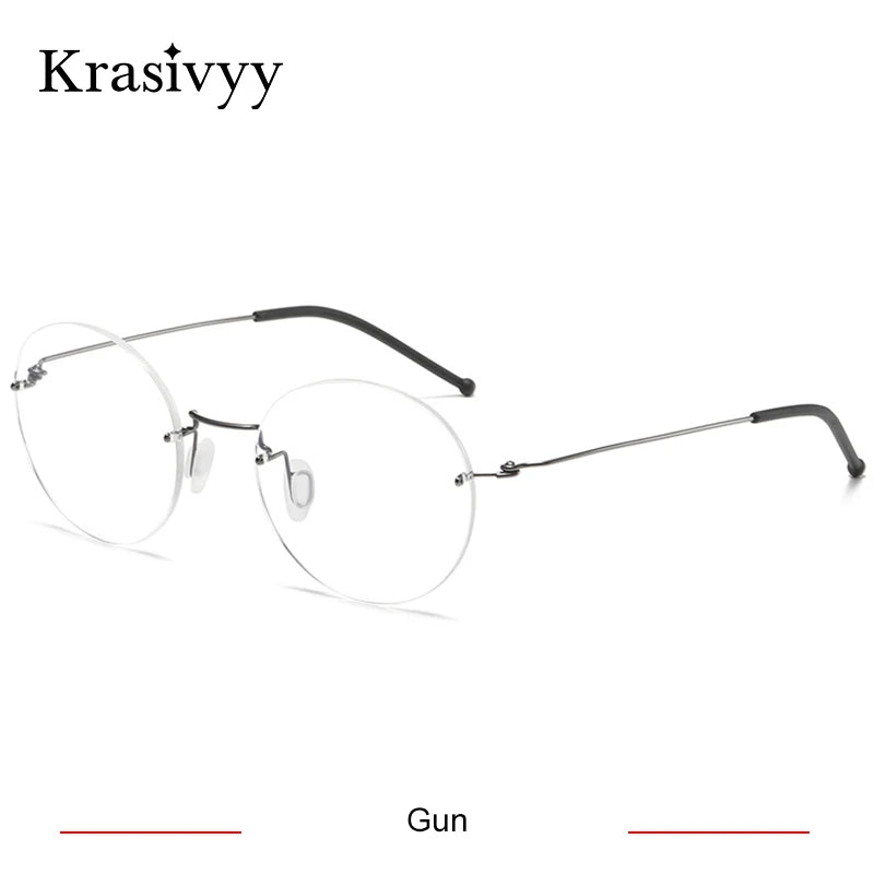 Krasivyy Unisex Full Rim Round Titanium Prescription Eyeglasses ARLT5936 - view 10