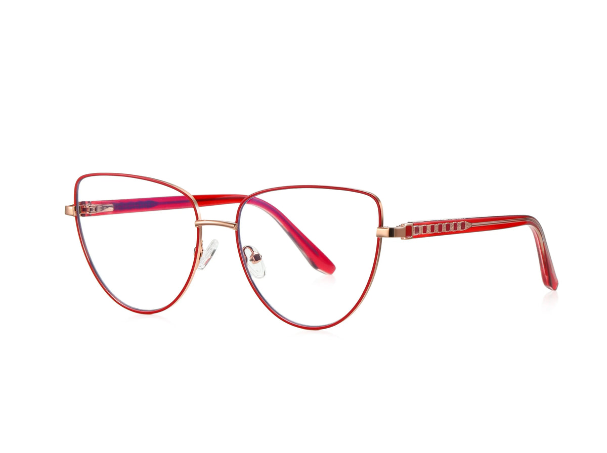 Vicky Unisex Full Rim Cat Eye Alloy Reading Glasses 3065 — view 2 | Vicky at FuzWeb