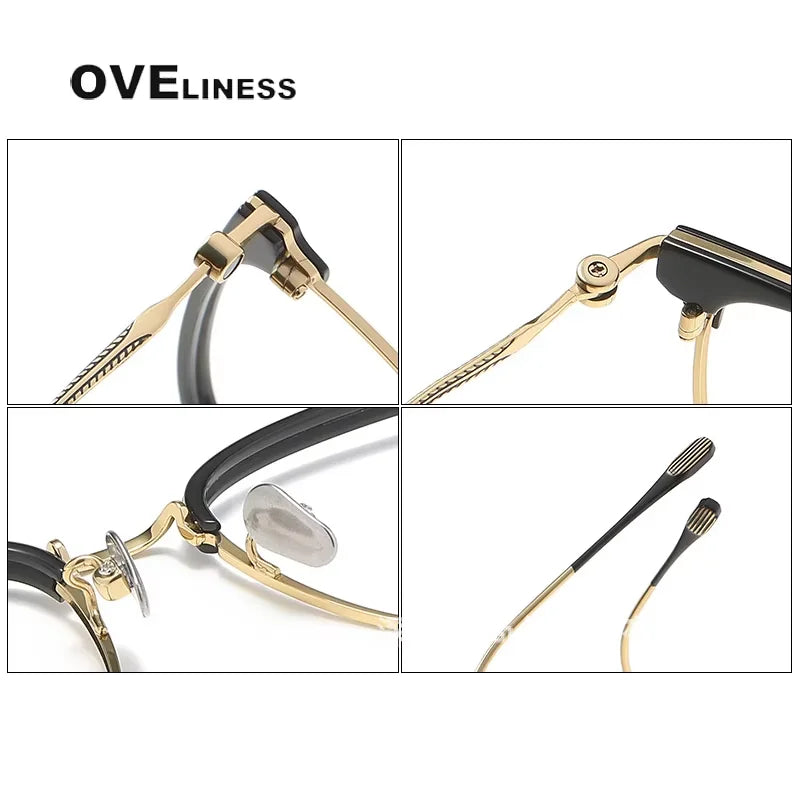 Oveliness Women's Full Rim Square Titanium Acetate Eyeglasses 80897 Full Rim Oveliness   