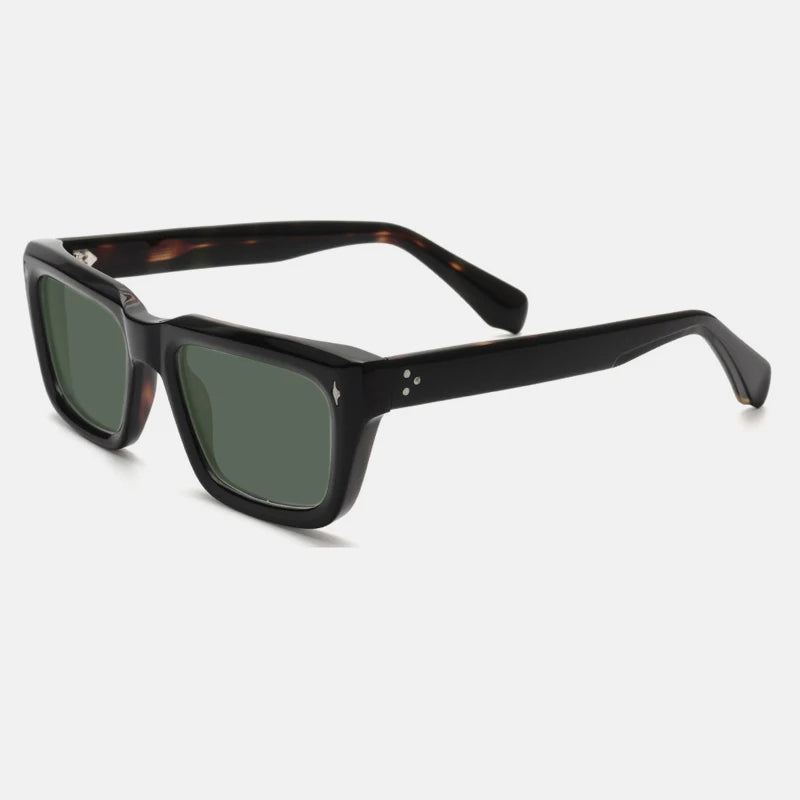 Gatenac Unisex Full Rim Square Polarized Acetate Sunglasses Mo13 Sunglasses Gatenac Tortoiseshell Green  