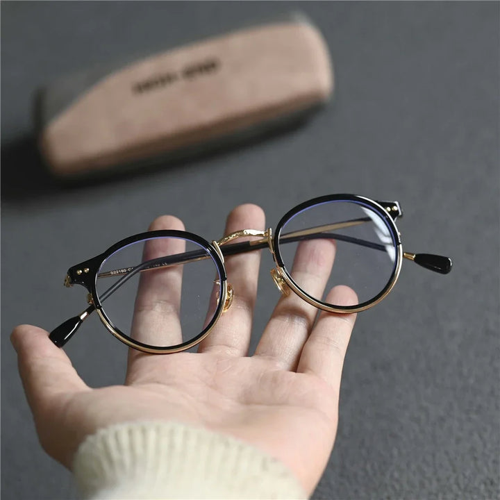 Cubojue Women's Full Rim Oval Round Acetate Alloy Eyeglasses  20145