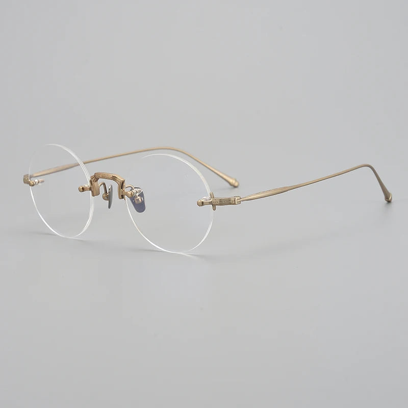 Bobbie Women's Rimless Round Oval Titanium Eyeglasses 935925