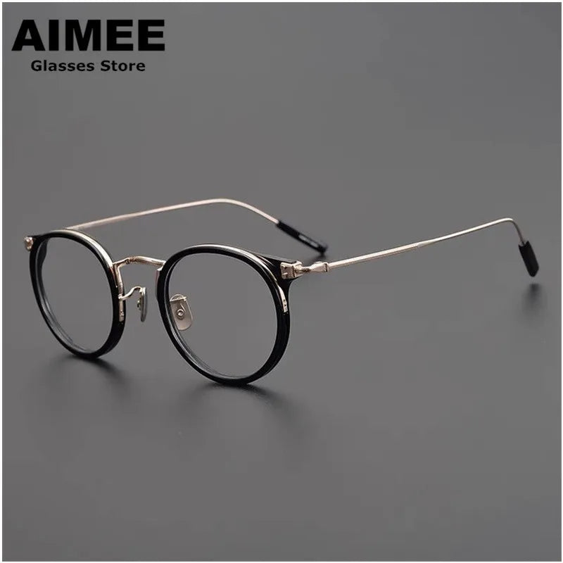 Aimee Unisex Full Rim Round Titanium Acetate Eyeglasses 1557 Full Rim Aimee   