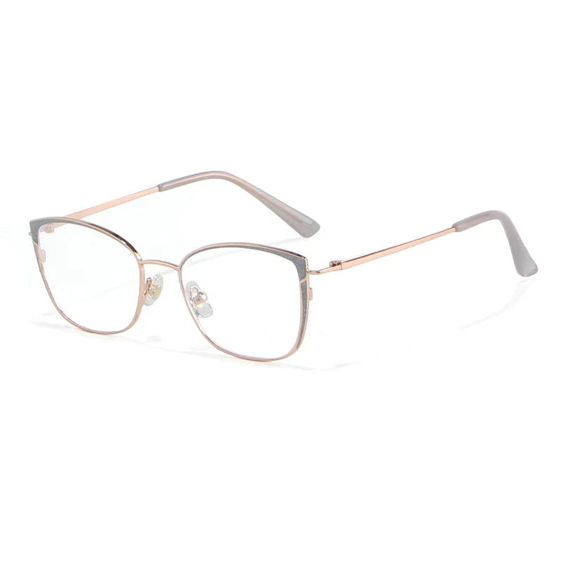 Xbora Women's Full Rim Square Cat Eye Alloy Eyeglasses 93065