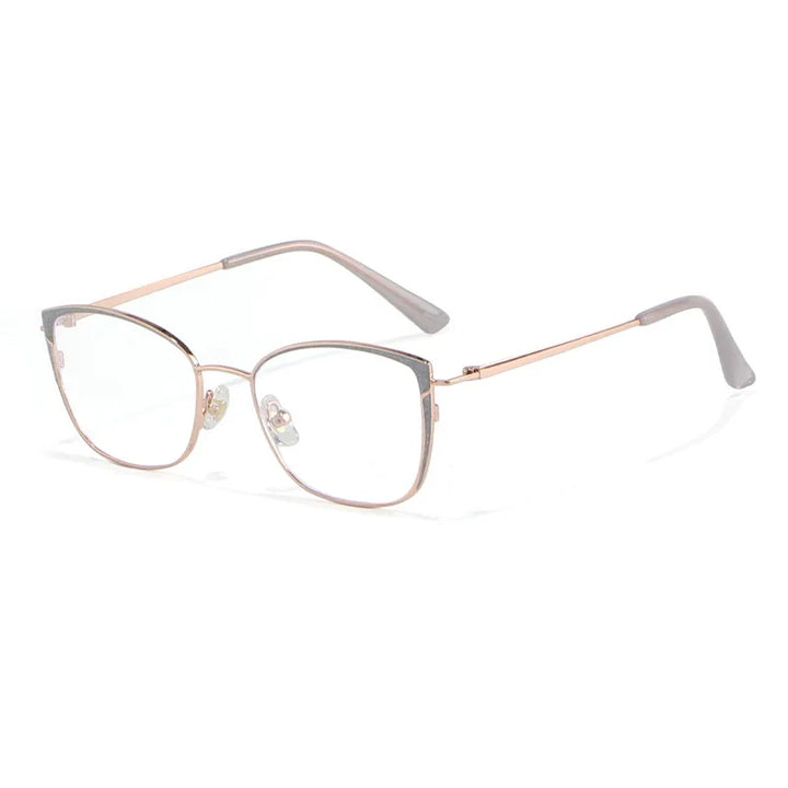 Xbora Women's Full Rim Square Cat Eye Alloy Eyeglasses 93065