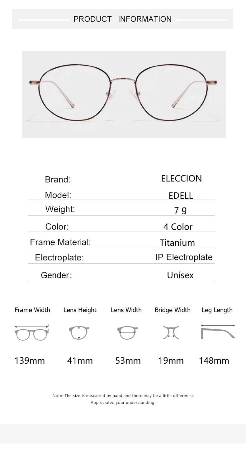 Eleccion Women's Full Rim Oval Titanium Eyeglasses 51397