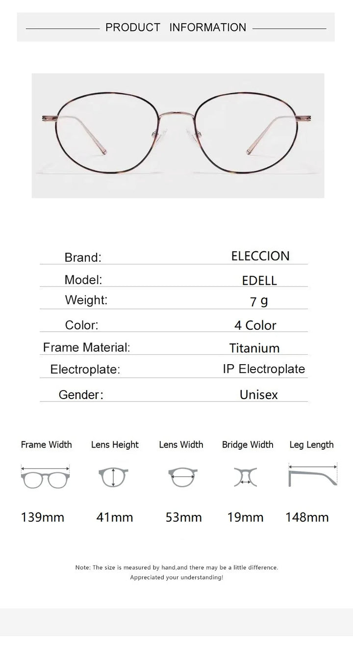 Eleccion Women's Full Rim Oval Titanium Eyeglasses 51397