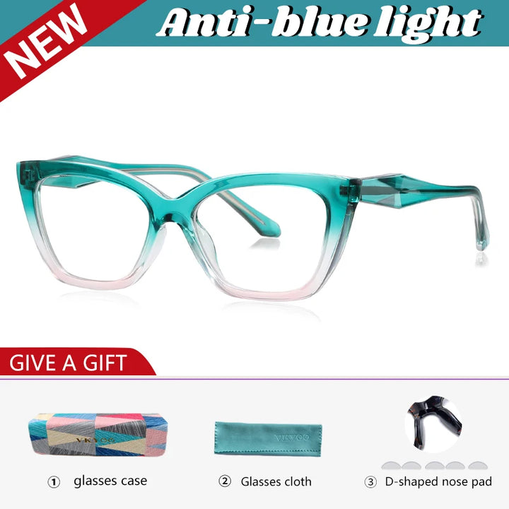 Vicky Women's Full Rim Cat Eye Tr 90 Titanium Reading Glasses 97004