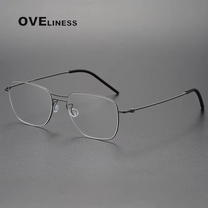 Oveliness Unisex Full Rim Square Double Bridge Titanium Eyeglasses 25524