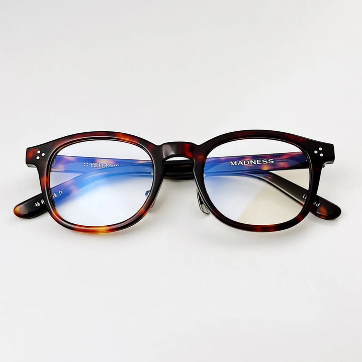 Black Mask Unisex Full Rim Square Acetate Eyeglasses 402349 Full Rim Black Mask Tortoise  