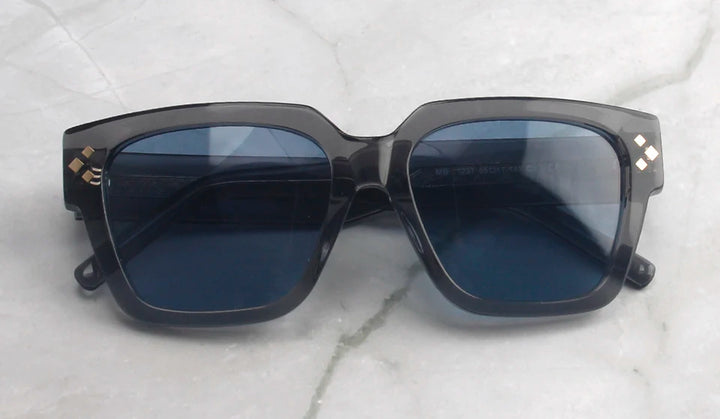 Esnbie Unisex Full Rim Square Thick Acetate Sunglasses 471237