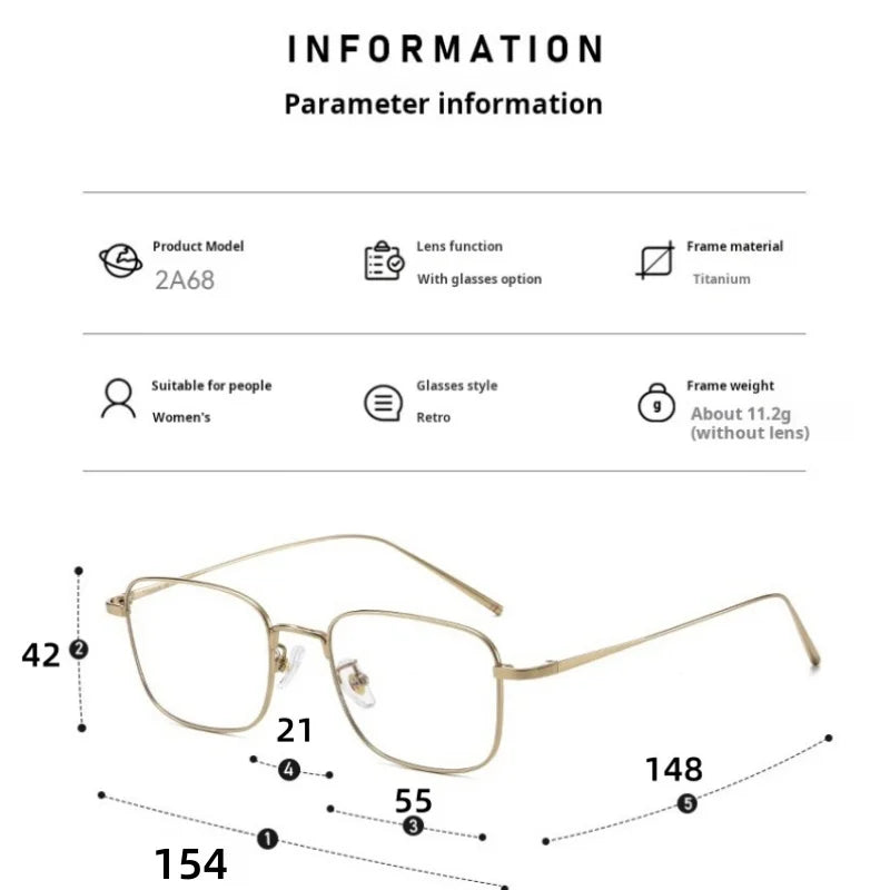 Momoja Unisex Full Rim Big Polygon Square Titanium Eyeglasses 27268