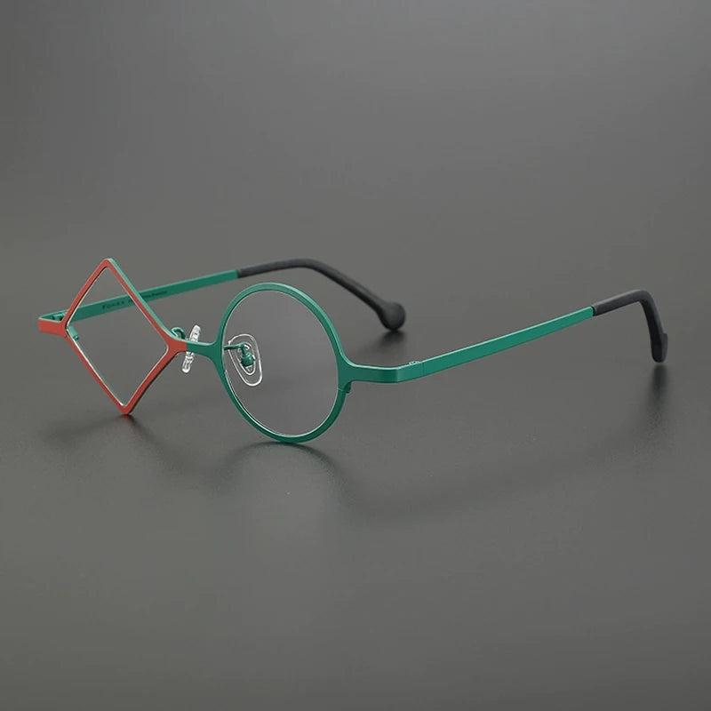 Gatenac Women's Full Rim Round Diamond Titanium Eyeglasses G85852