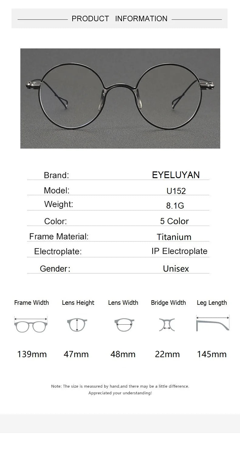 Eleccion Unisex Full Rim Round Titanium Eyeglasses 942152 Full Rim Eleccion