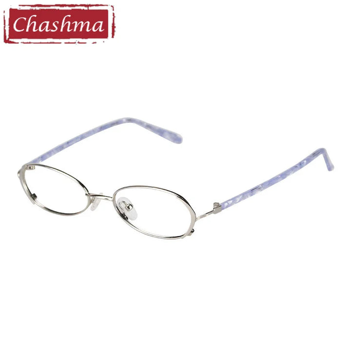 Chashma Ottica Women's Full Rim Small Oval Alloy Eyeglasses 2331 Full Rim Chashma Ottica Silver  