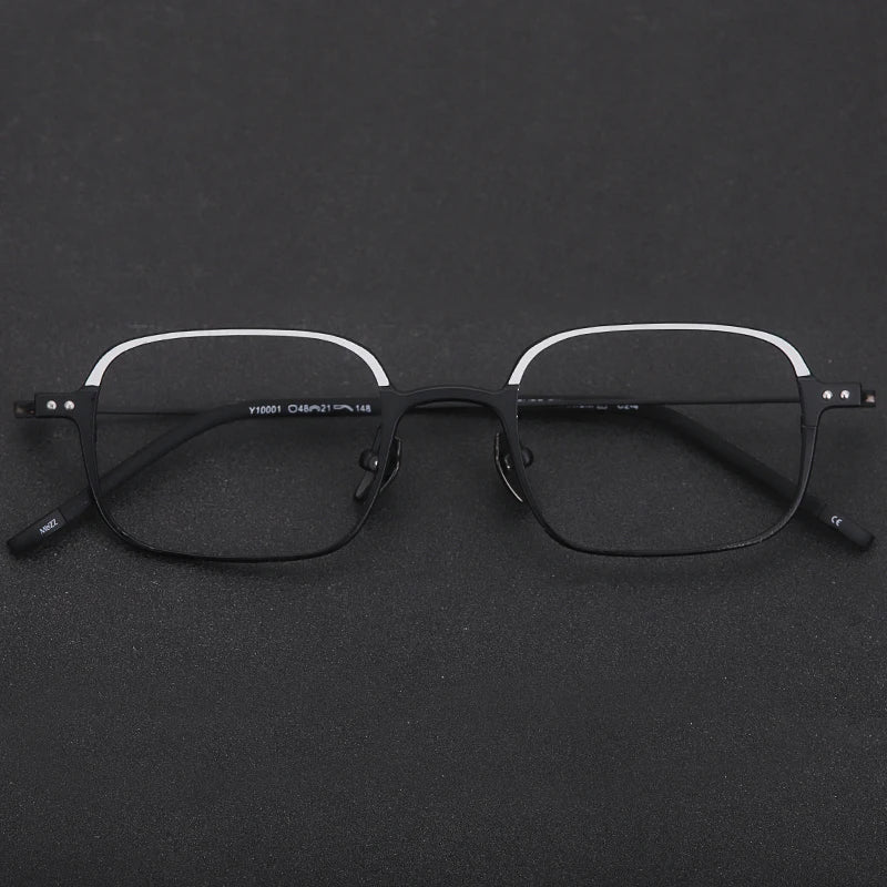 Muzz Y10001 unisex square IP titanium prescription eyeglasses — view 3