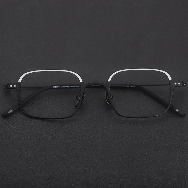 Muzz Y10001 unisex square IP titanium prescription eyeglasses — view 3