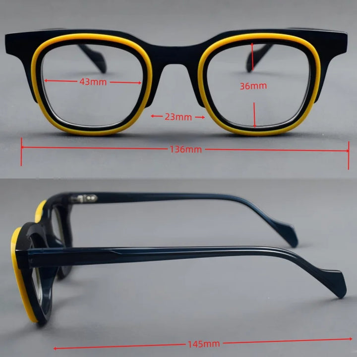 Momoja Women's Full Rim Square Brow Line Acetate Eyeglasses 30112