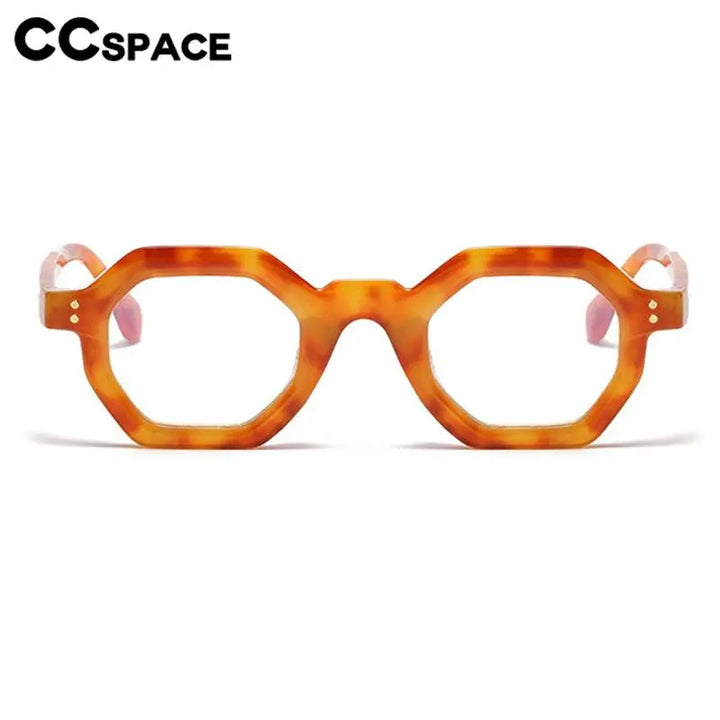 CCSpace Unisex Full Rim Polygon Plastic Eyeglasses 56891 Full Rim CCspace   