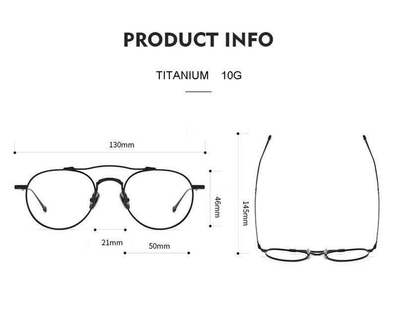 Aissuarvey Unisex Full Rim Round Double Bridge Titanium Eyeglasses 5021145c Full Rim Aissuarvey Eyeglasses   