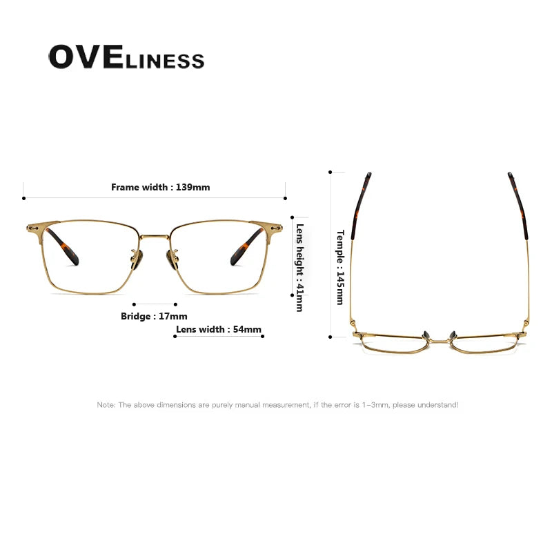 Oveliness Men's Full Rim Square Titanium Eyeglasses 8108 Full Rim Oveliness   