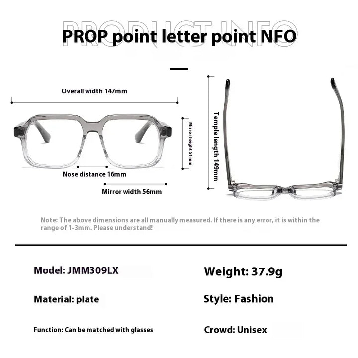 Aror Unisex Full Rim Brow Line Square Acetate Eyeglasses 49309