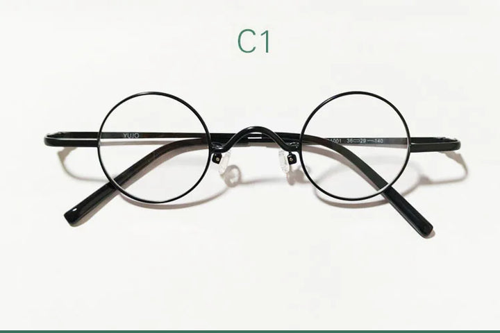 Yujo Women's Full Rim Round Alloy 36 mm Φ Reading Glasses 14125