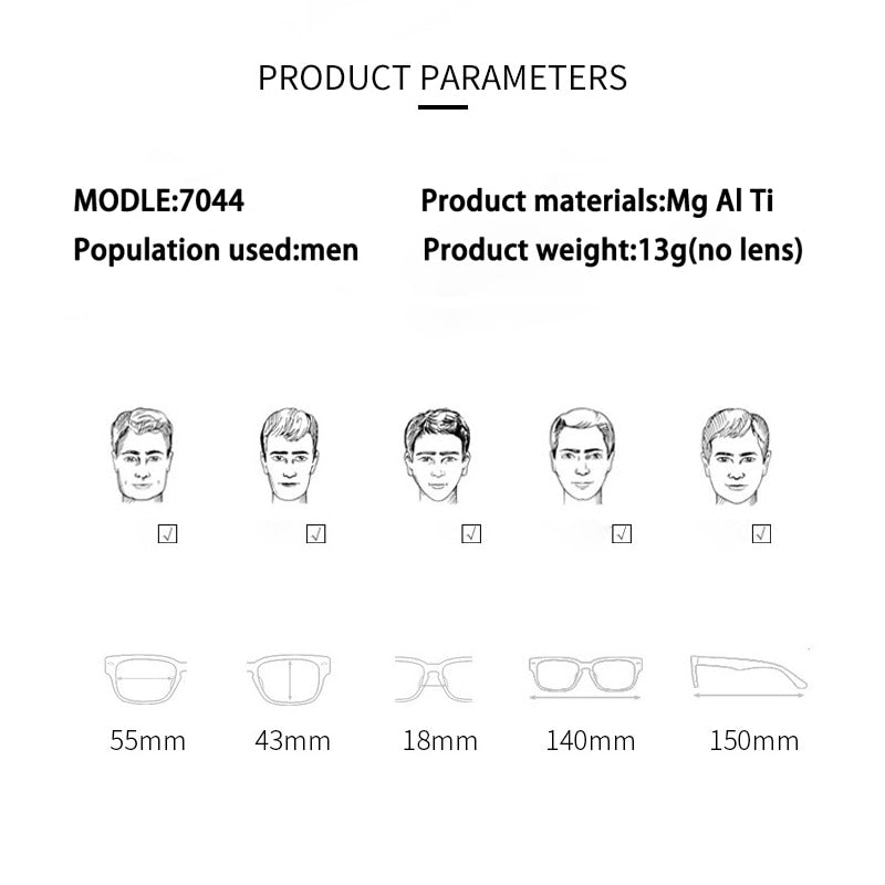 KatKani Unisex Full Rim Square Titanium Eyeglasses Nc7004 Full Rim KatKani Eyeglasses   