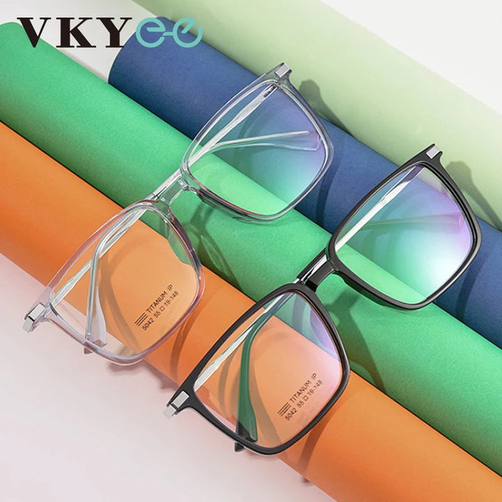 Vicky Men's Full Rim Square Titanium Reading Glasses 5042 Reading Glasses Vicky   