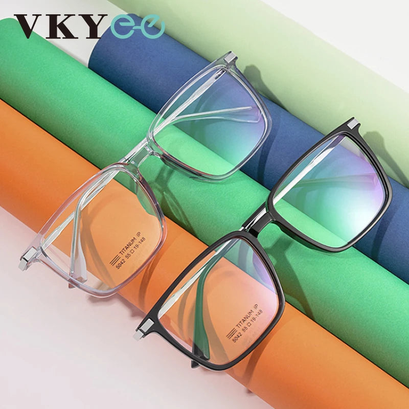 Vicky Men's Full Rim Square Titanium Reading Glasses 5042 Reading Glasses Vicky   