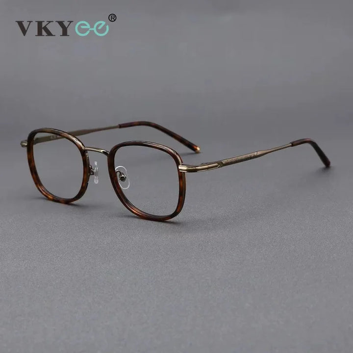Vicky Unisex Full Rim Square Acetate Titanium Reading Glasses 10144