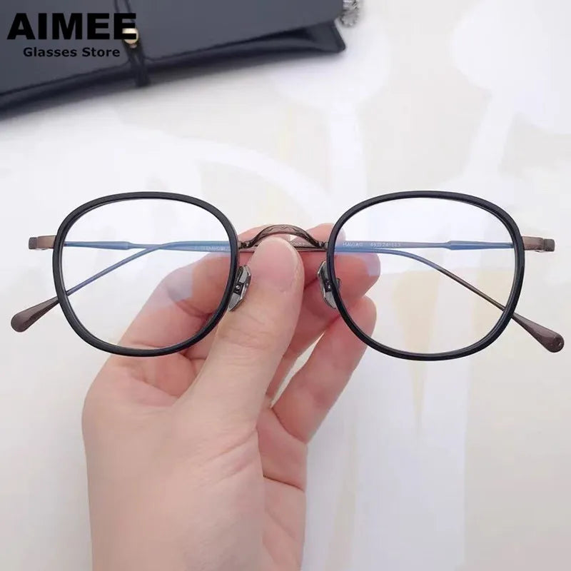 Aimee Women's Full Rim Square Acetate Titanium Eyeglasses 369137