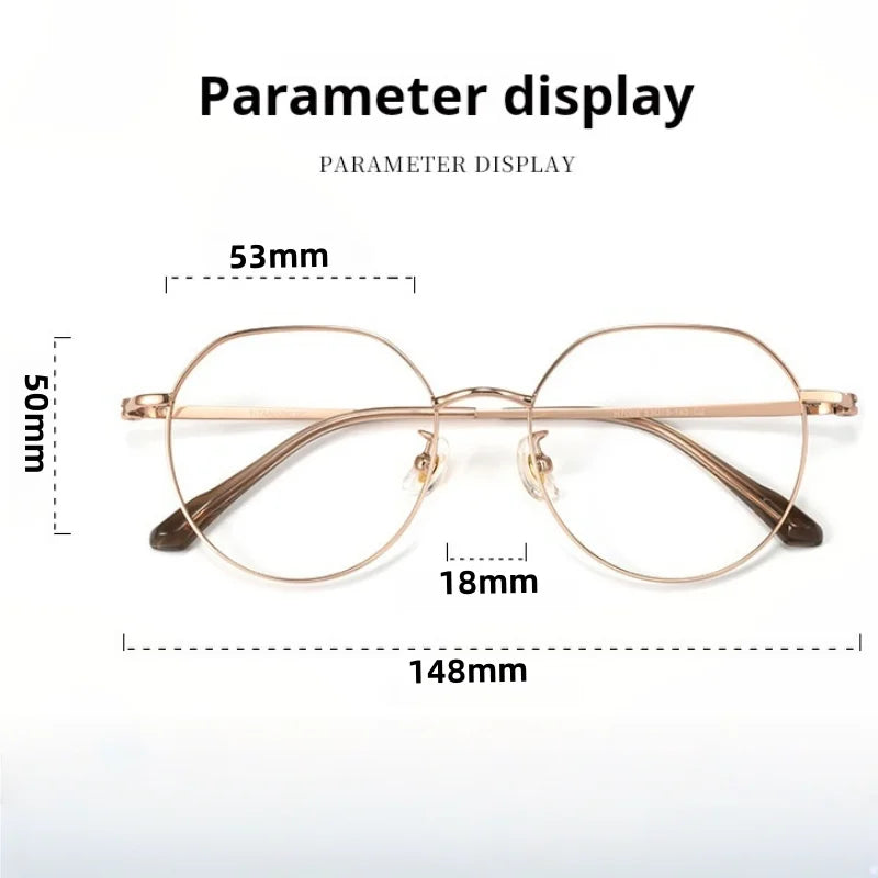 Momoja Unisex Full Rim Flat Top Round Titanium Eyeglasses 77008