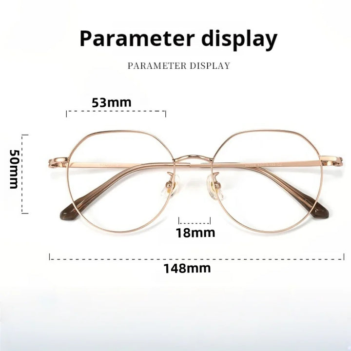 Momoja Unisex Full Rim Flat Top Round Titanium Eyeglasses 77008