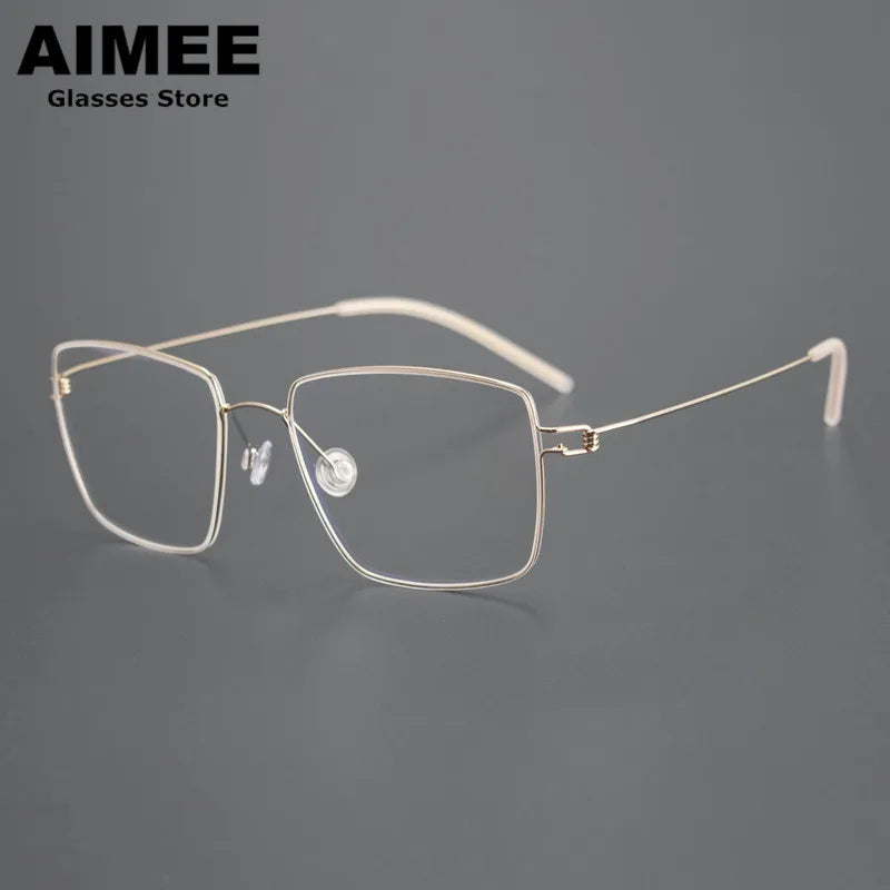 Aimee Unisex Full Rim Polygon Square Titanium Eyeglasses 613893