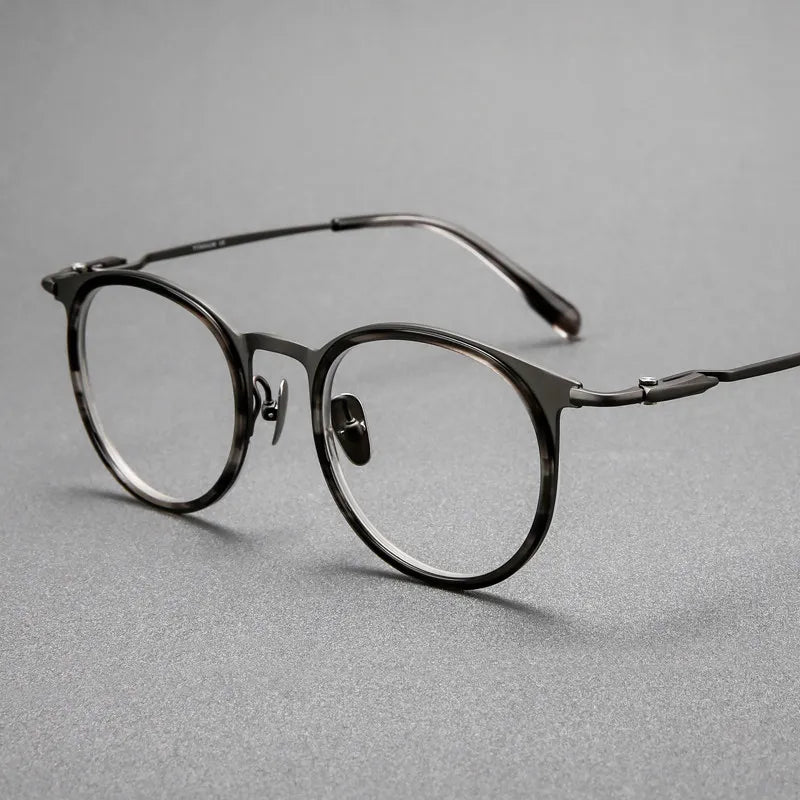 Black Mask Unisex Full Rim Oval Titanium Eyeglasses BM-0056