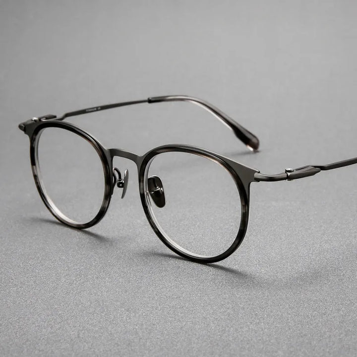 Black Mask Unisex Full Rim Oval Titanium Eyeglasses BM-0056