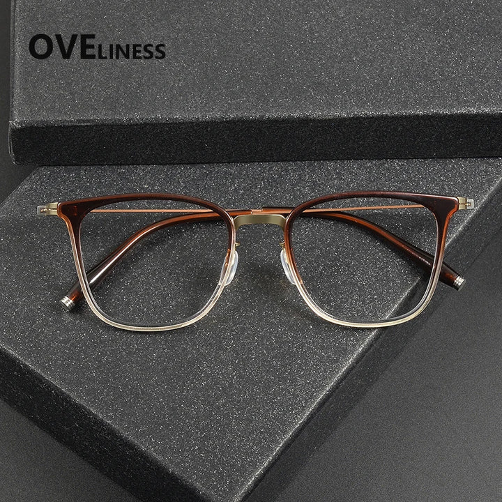 Oveliness Women's Full Rim Square Titanium Acetate Eyeglasses 22507