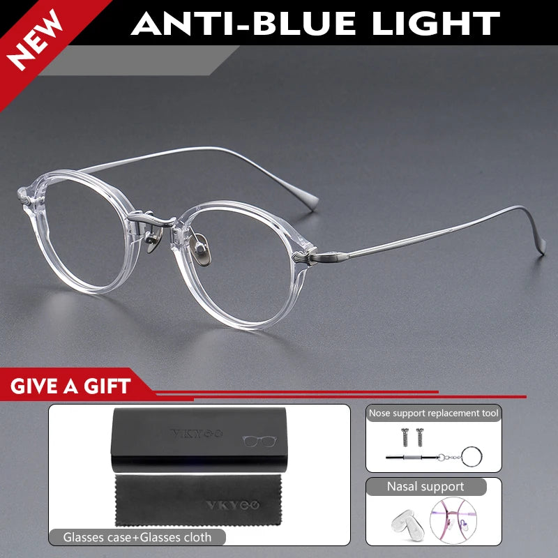 Vicky Unisex Full Rim Oval Acetate Titanium Reading Glasses 517182