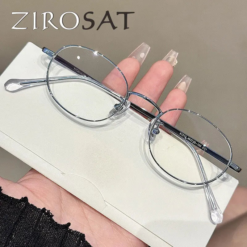 Zirosat Women's Full Rim Oval Round Alloy Eyeglasses 91312