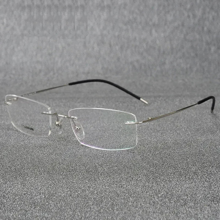 Handoer Unisex Rimless Square Titanium Alloy Eyeglasses 6210 Rimless Handoer PURPLE  